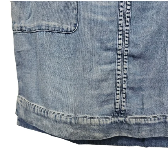 All Saints casual denim blue short sleeve v-neck shift dress size medium - Picture 5 of 12